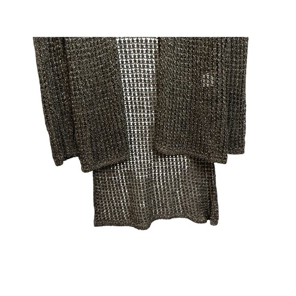 Eileen Fisher Open Knit Metallic Cardigan Sweater Duster Lightweight Long Sleeve - Picture 6 of 11